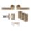 Smith & Locke Skiddaw Door Handle, Latch & Hinge Set Antique Brass 6 Pcs