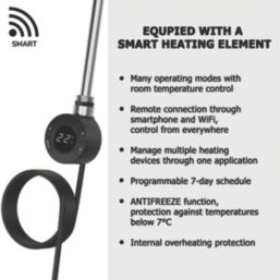 Azur Duke 1200W 3-Column Electric Radiator 1600mm x 290mm Anthracite 4095BTU