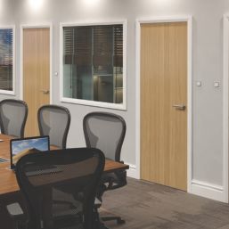 Green & Taylor  Satin Lacquered Oak Wooden Flush Internal Fire FD30 Door 1981mm x 838mm