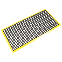 COBA Europe Workstation Anti-Fatigue Floor Mat Black / Yellow 1.2m x 0.6m x 12mm