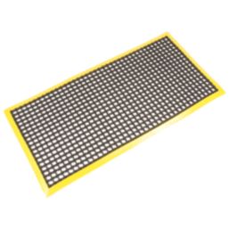 COBA Workstation Anti-Fatigue Floor Mat Black/Yellow 1.2m x 0.6m x 12mm