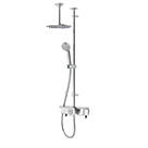 Aqualisa Link Exposed Retrofit HP/Combi Ceiling-Fed Chrome Thermostatic Smart Shower With Diverter