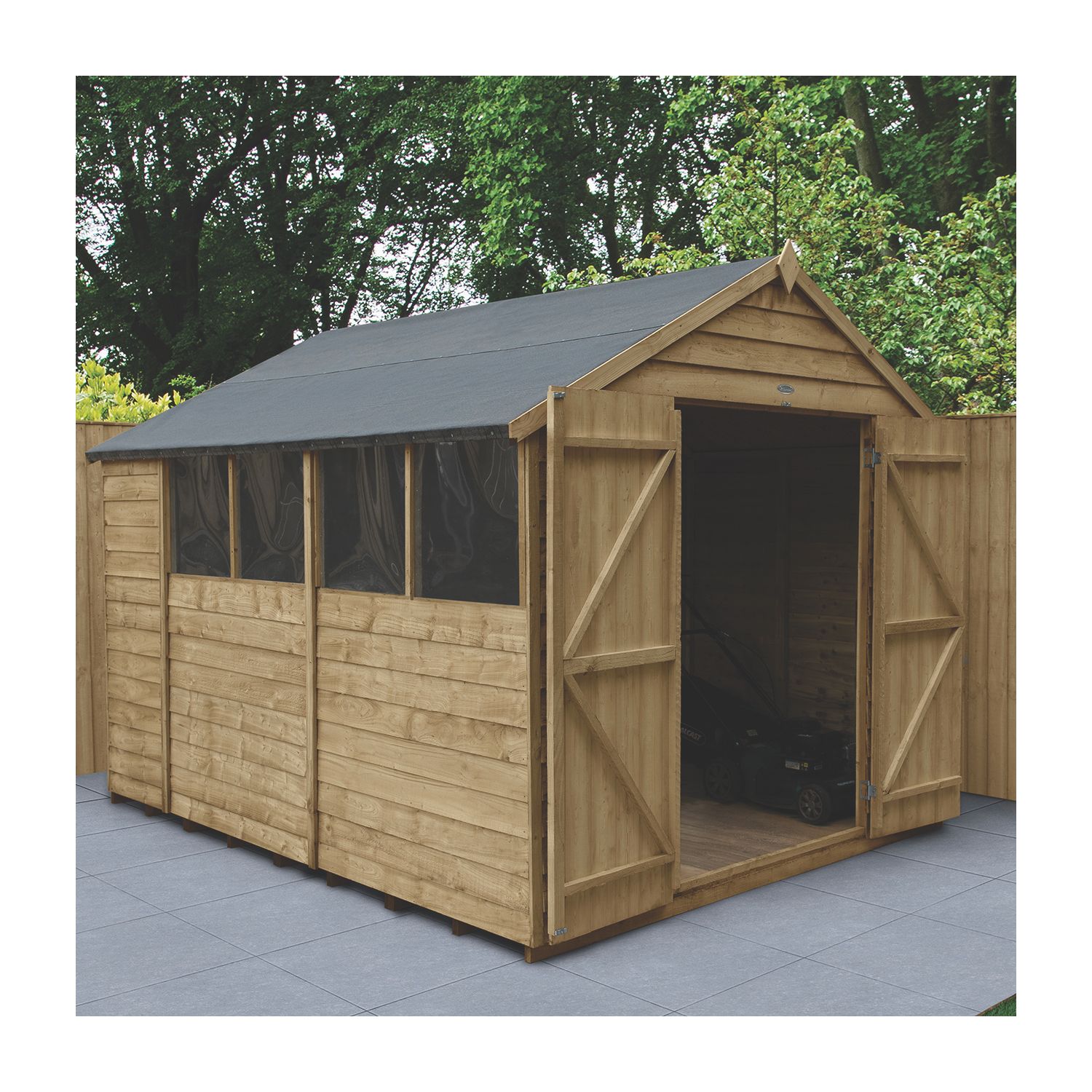Forest 8' x 10' (Nominal) Apex Overlap Timber Shed with Assembly (836JR)