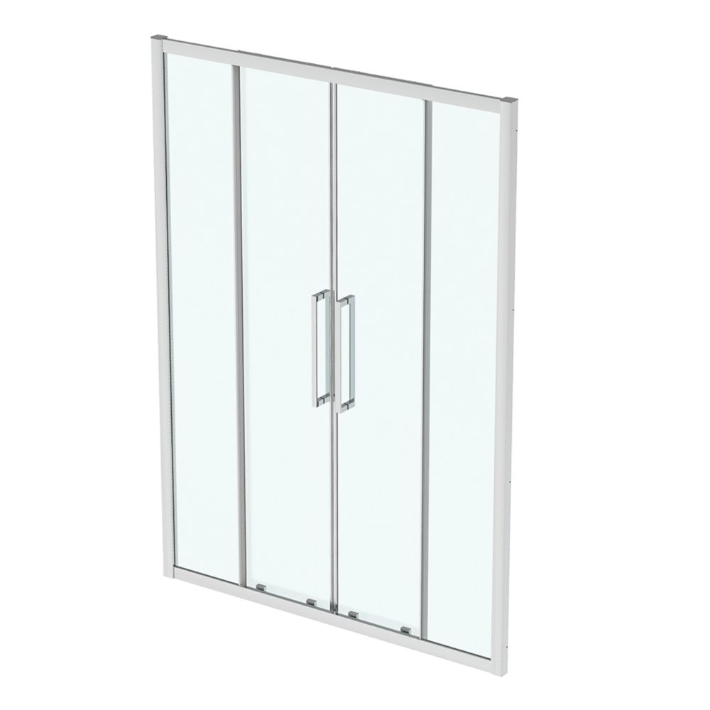 UK Home Living Avalon Designer 8mm Minimal Frame Sliding Door 1200mm Matt Black with 900mm side panel - 7