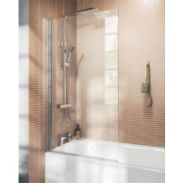 Dakota Semi-Framed Polished Chrome Hinged Bath Screen Non-Handed 780mm x 1400mm