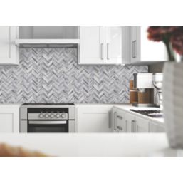 Splashwall  White/Grey Matt MDF Splashback 2440mm x 1220mm x 9mm