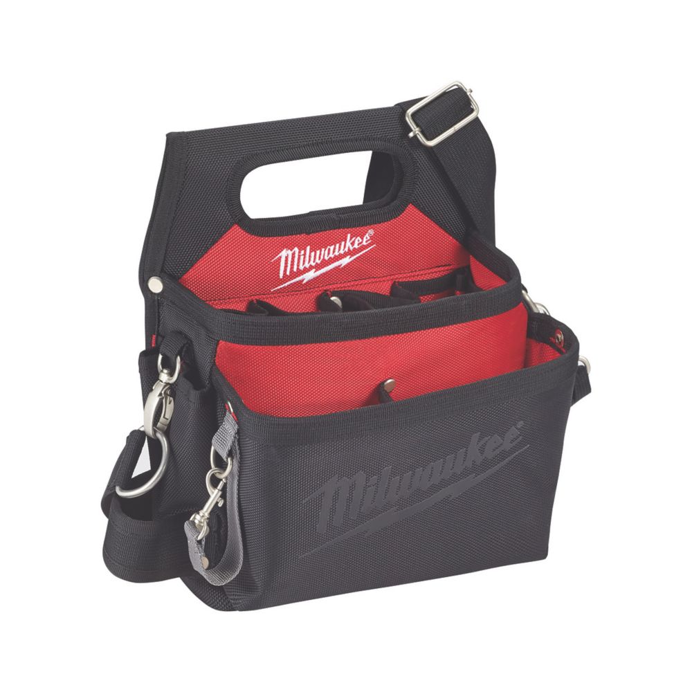 Milwaukee Electricians Tool Pouch Black Red Screwfix