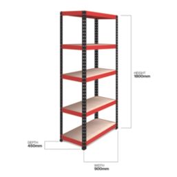 RB Boss Fastlok UDL/PC 5-Tier Metal Garage Shelving Unit 900mm x 450mm x 1800mm