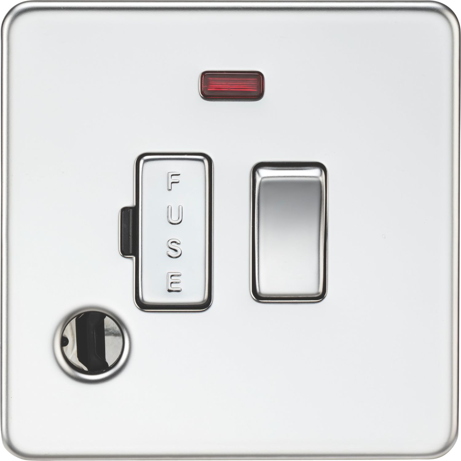 Knightsbridge 13A Switched Fused Spur & Flex Outlet with LED Polished Chrome (836TX)