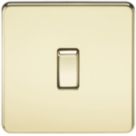 Knightsbridge  10AX 1-Gang 2-Way Light Switch  Polished Brass
