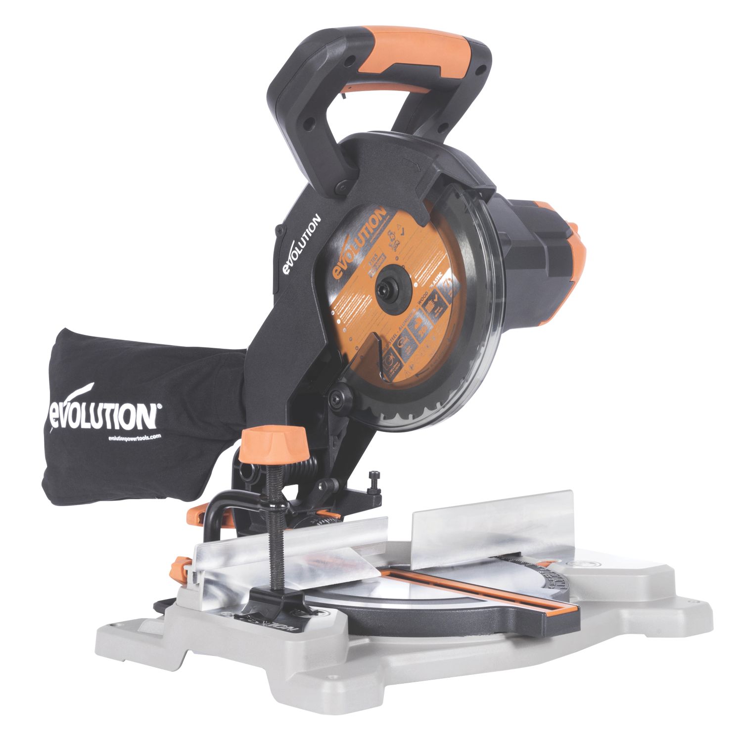 Evolution R185CMS-Li 185mm 18V Li-Ion EXT Cordless Single-Bevel Compound Mitre Saw - Bare (836VV)