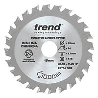 Trend CraftPo CSB/8524A Wood Thin Kerf Circular Saw Blade for Cordless Saws 85 x 15mm 24T
