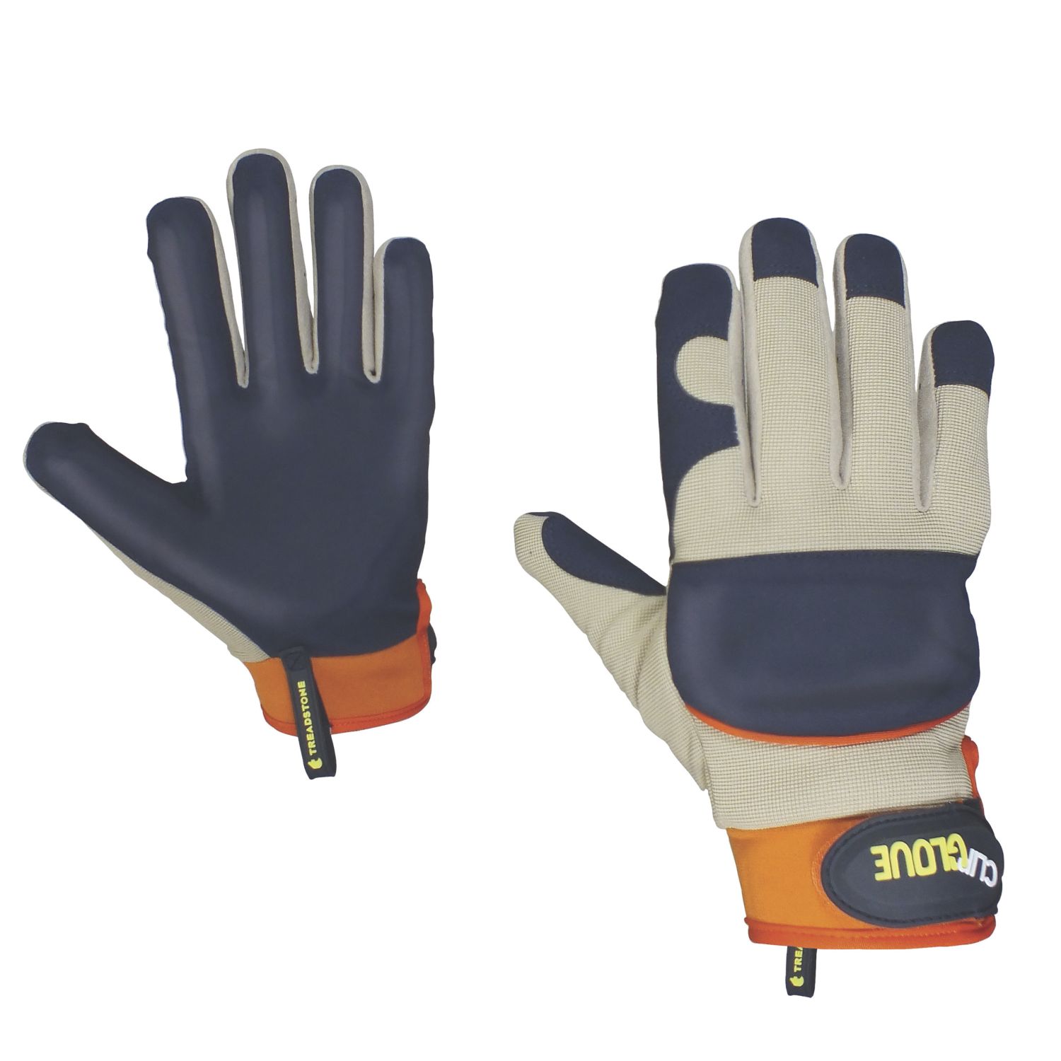 Clip Glove Goatskin Leather Gardening Gloves Navy / Cream Medium (836YE)