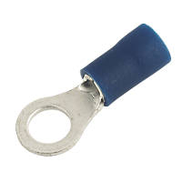 Insulated Blue 4mm Ring Crimp 100 Pack