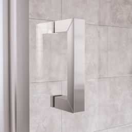 Aqualux Edge 6 Semi-Frameless Rectangular Sliding Shower Door Polished Silver 1400mm x 1900mm