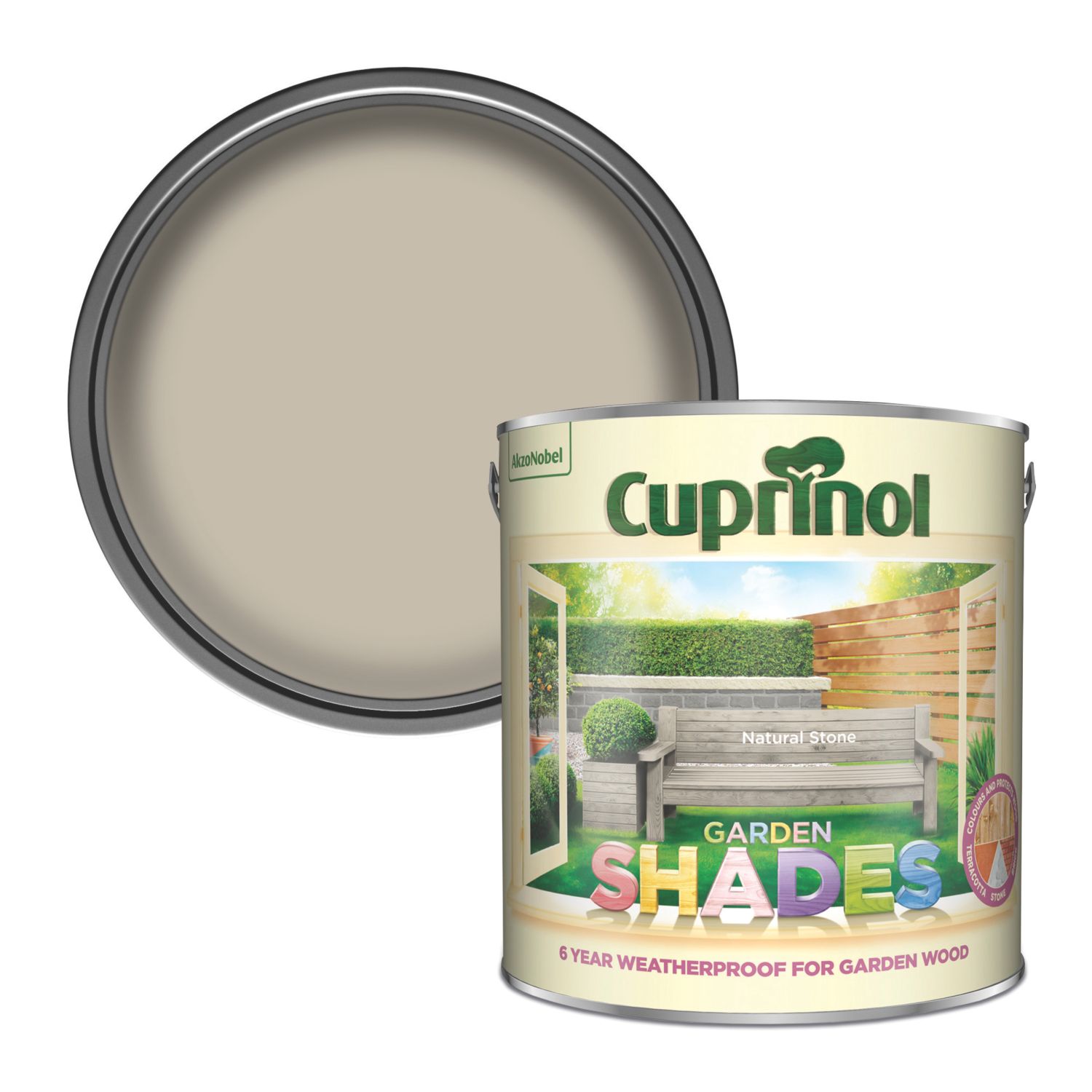 Cuprinol 2.5Ltr Natural Stone Matt Wood Paint (83792)