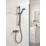 Bristan Onza Rear-Fed Exposed Black Thermostatic Shower Valve with Riser Kit