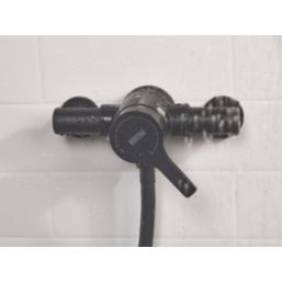Bristan Onza Rear-Fed Exposed Black Thermostatic Shower Valve with Riser Kit