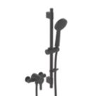 Bristan Onza Rear-Fed Exposed Black Thermostatic Shower Valve with Riser Kit
