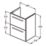Ideal Standard i.life S Wall Hung Vanity Unit With Black Handles & Basin Matt Quartz Grey 500mm x 375mm x 665mm