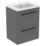 Ideal Standard i.life S Wall Hung Vanity Unit With Black Handles & Basin Matt Quartz Grey 500mm x 375mm x 665mm