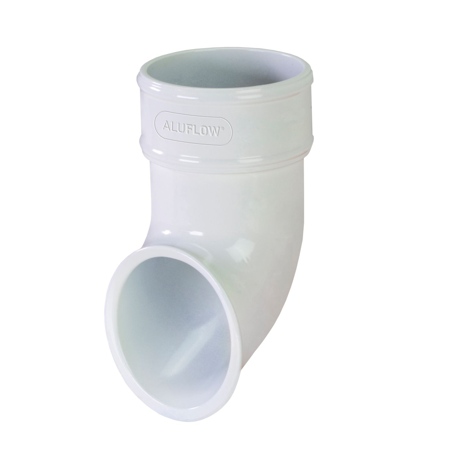 Aluflow Round Aluminium Downpipe Shoe White 68mm (837KA)