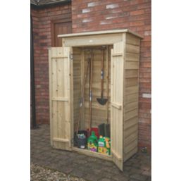 Forest  3' x 1' 6" (Nominal) Pent Overlap Timber Garden Store