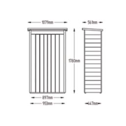 Forest  3' x 1' 6" (Nominal) Pent Overlap Timber Garden Store