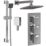 ETAL Diamond Rear-Fed Concealed Polished Chrome Thermostatic Bar Mixer Shower