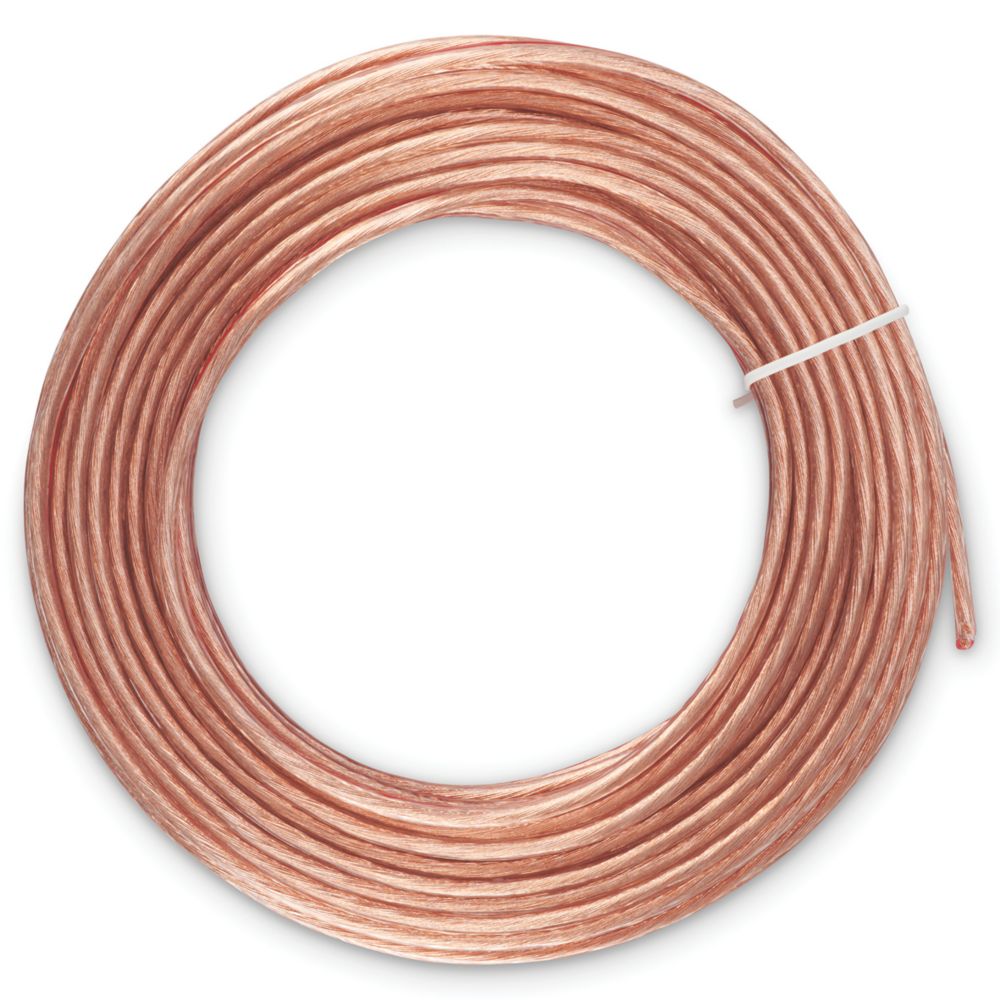 Trisonic 25 Ft 18 Gauge Clear Insulation Polarized Speaker Wire
