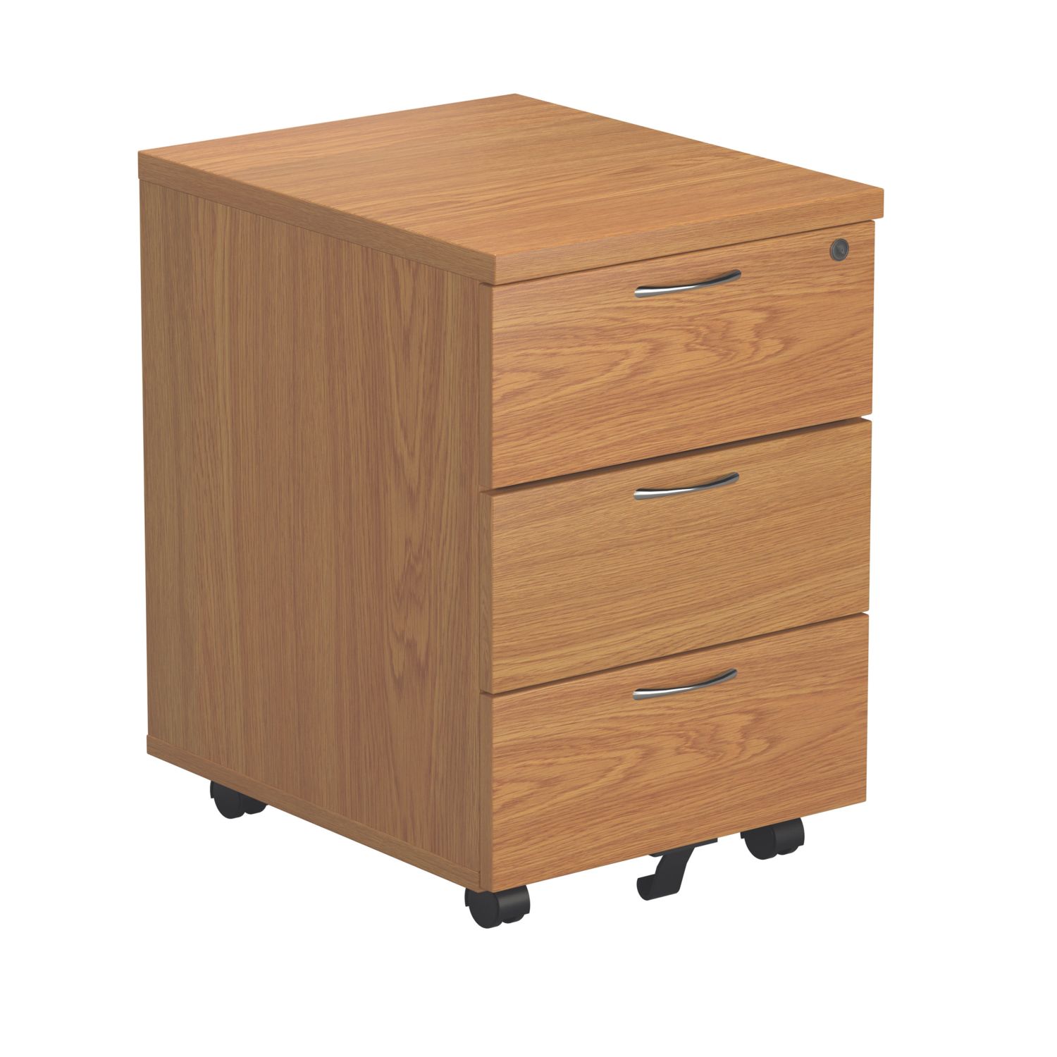TC Group 3-Drawer Mobile Desk Pedestal Nova Oak 404mm x 500mm x 640mm (837TT)