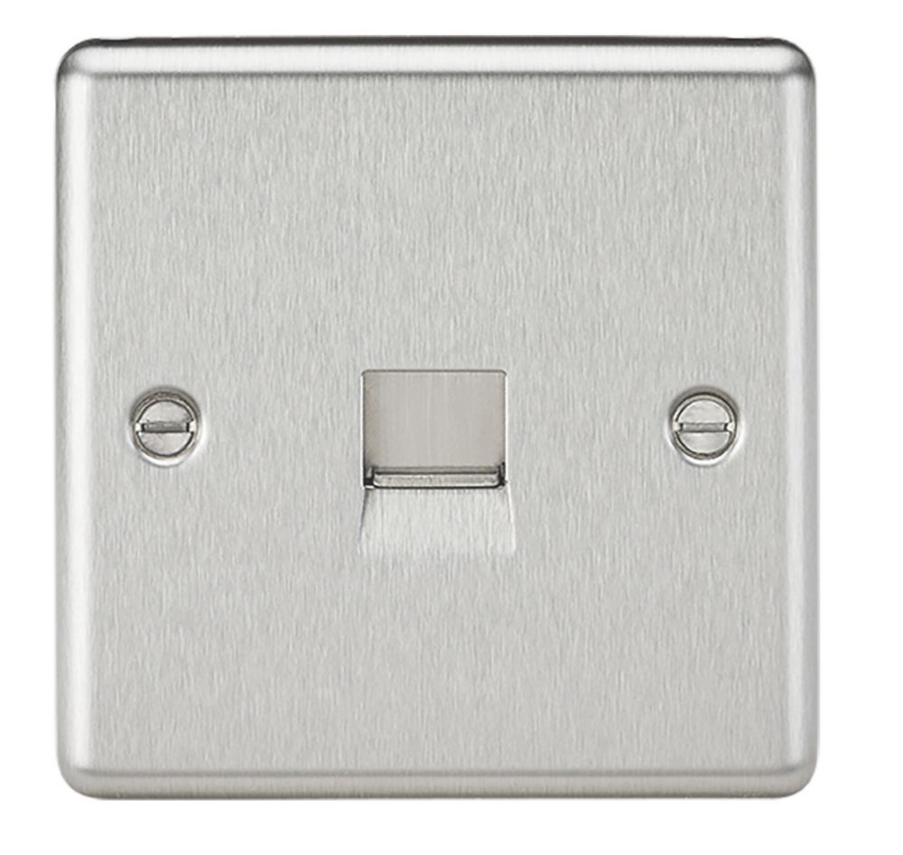 Knightsbridge 1 Gang Slave Telephone Socket Brushed Chrome Screwfix 6372