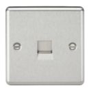 Knightsbridge  1-Gang Slave Telephone Socket Brushed Chrome