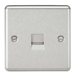 Knightsbridge  1-Gang Slave Telephone Socket Brushed Chrome