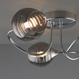 Quay Design Leonie LED 3-Light Semi-Flush Ceiling Light Chrome 6W 200lm