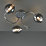 Quay Design Leonie LED 3-Light Semi-Flush Ceiling Light Chrome 6W 200lm