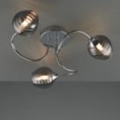 Quay Design Leonie LED 3-Light Semi-Flush Ceiling Light Chrome 6W 200lm