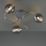 Quay Design Leonie LED 3-Light Semi-Flush Ceiling Light Chrome 6W 200lm
