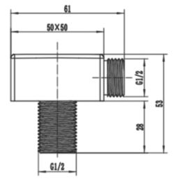 ETAL Veda Square Shower Wall Outlet Elbow Chrome 53mm