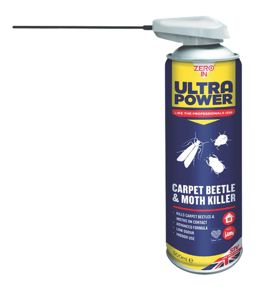 Zero In Ultra Power Carpet Beetle & Moth Spray Killer 0.5Ltr