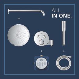 Grohe Precision SmartControl HP Rear-Fed Concealed Chrome Thermostatic Round Head Shower System 260