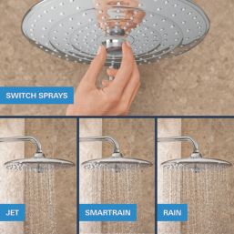 Grohe Precision SmartControl HP Rear-Fed Concealed Chrome Thermostatic Round Head Shower System 260