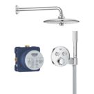 Grohe Precision SmartControl HP Rear-Fed Concealed Chrome Thermostatic Round Head Shower System 260
