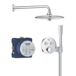 Grohe Precision SmartControl HP Rear-Fed Concealed Chrome Thermostatic Round Head Shower System 260
