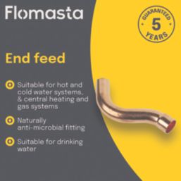 Flomasta  Copper End Feed Equal Part Crossover 22mm