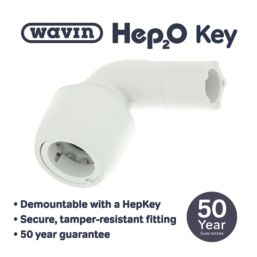 Hep2O  Plastic Push-Fit Equal 90° Stem Elbow 22mm