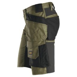 Snickers 6141 Stretch Work Shorts Khaki Green / Black 38" W