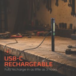 Nebo Blueline Rechargeable LED Handheld Torch Black 450lm