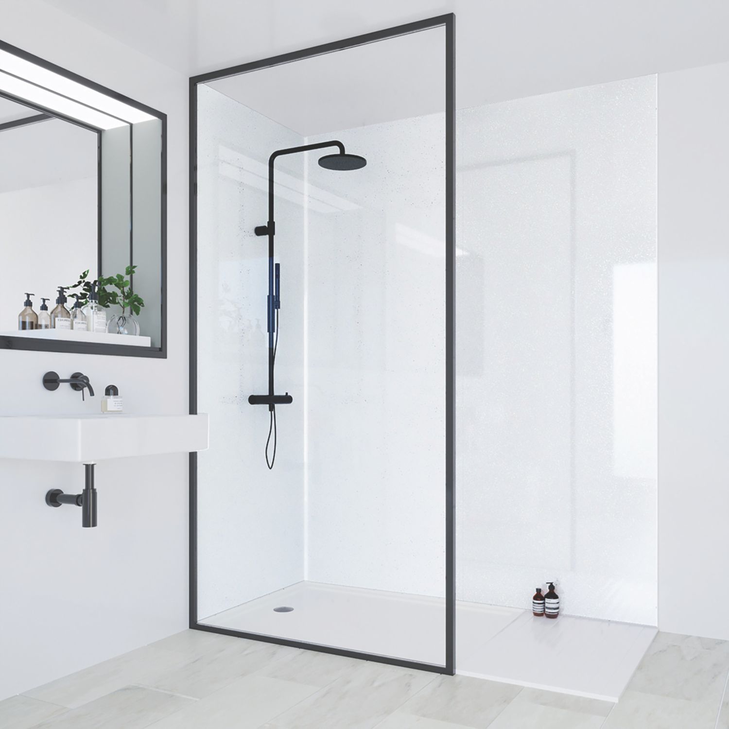 Multipanel Hydrolock Bathroom Waterproof Wall Panel Gloss Blizzard 2400mm x 1182mm x 11mm (838CG)