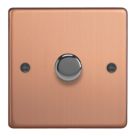 Varilight V-Pro 1-Gang 2-Way LED Dimmer Switch  Brushed Copper with Colour-Matched Inserts